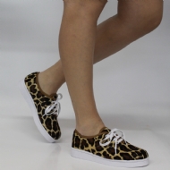 Tênis Holiday Animal Print Pelo Bege