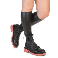 Bota Diop Pelica Stretch Preto Multi Rosa
